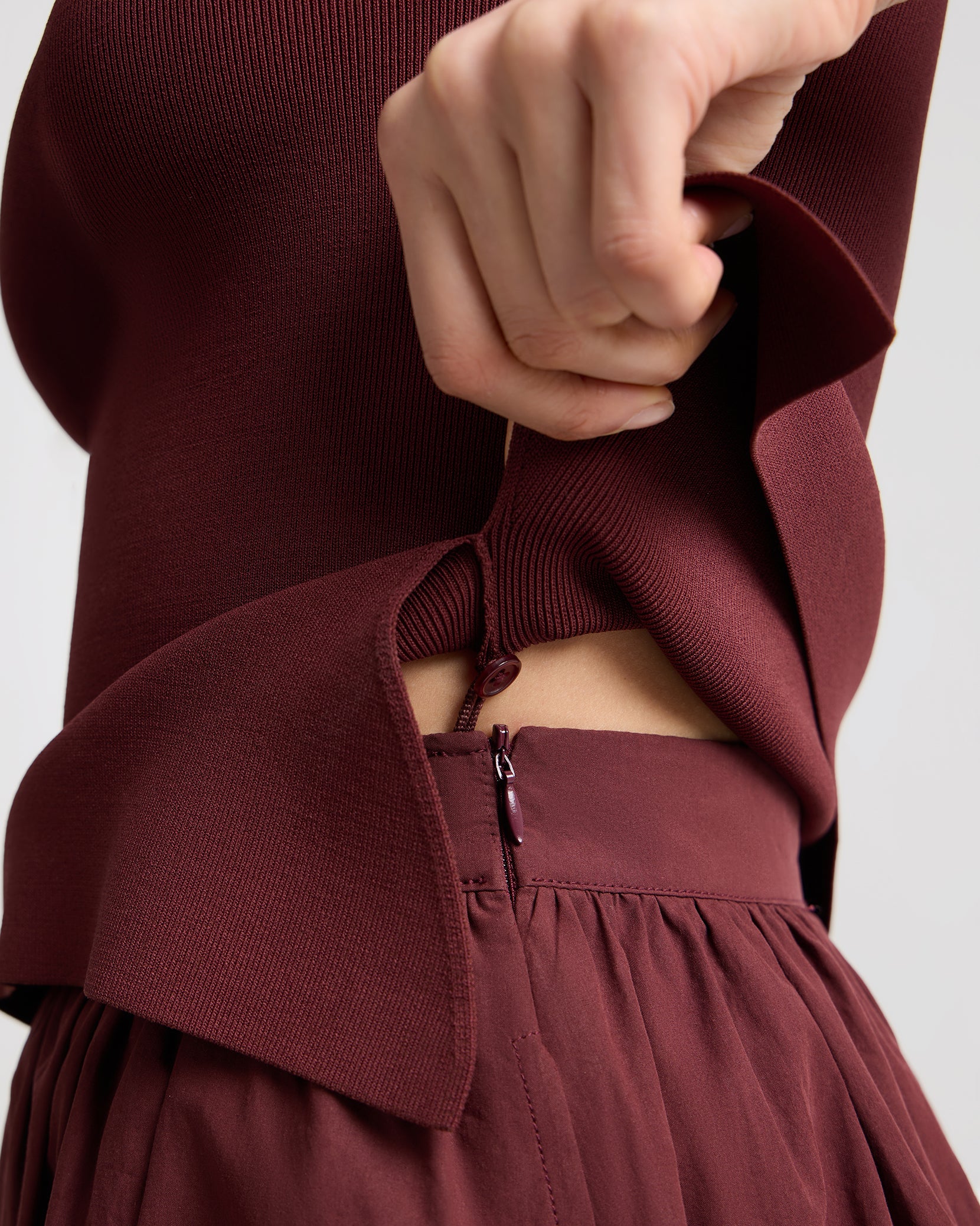 Boatneck Mix Media Dress - Image 6