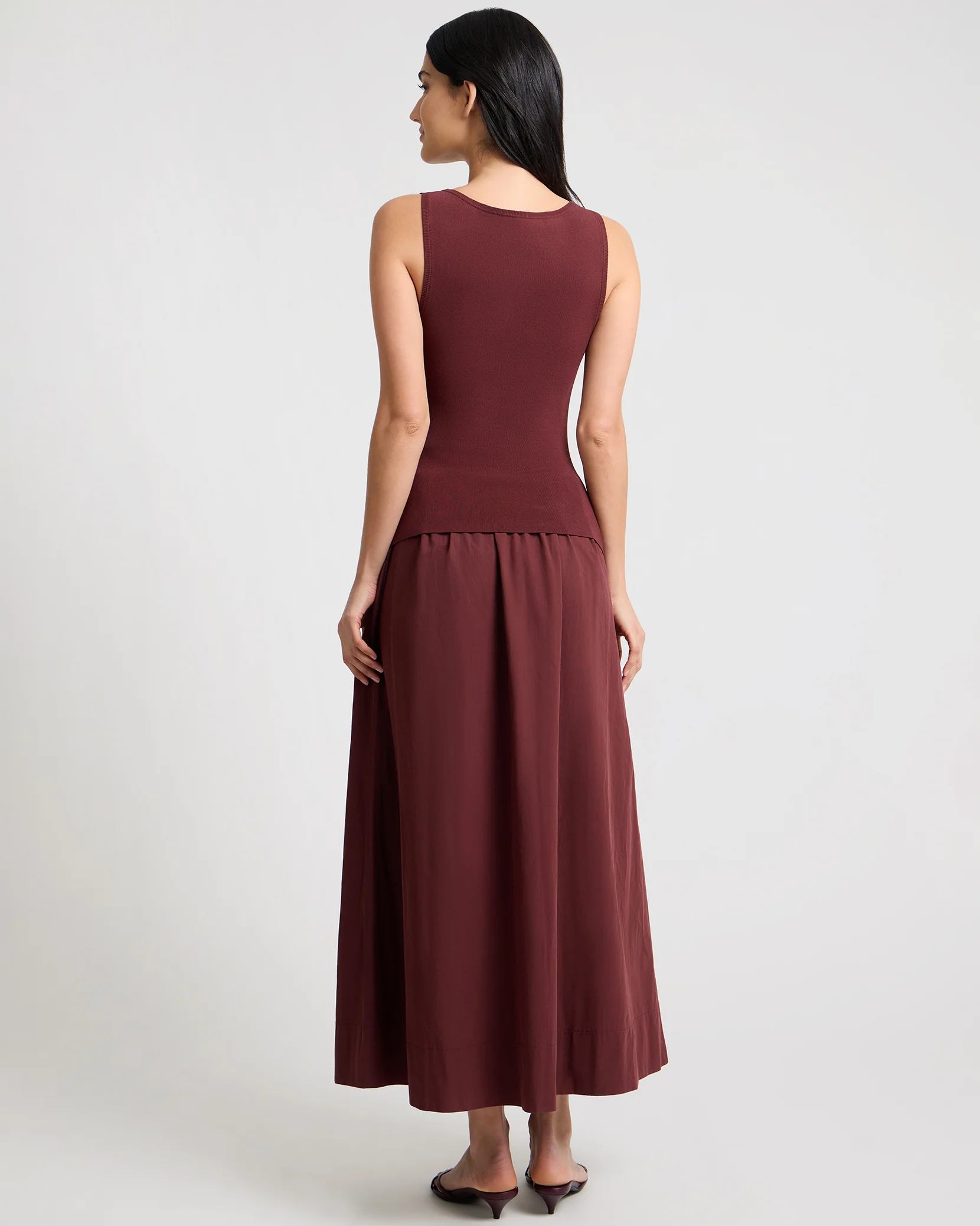 Boatneck Mix Media Dress - Image 7
