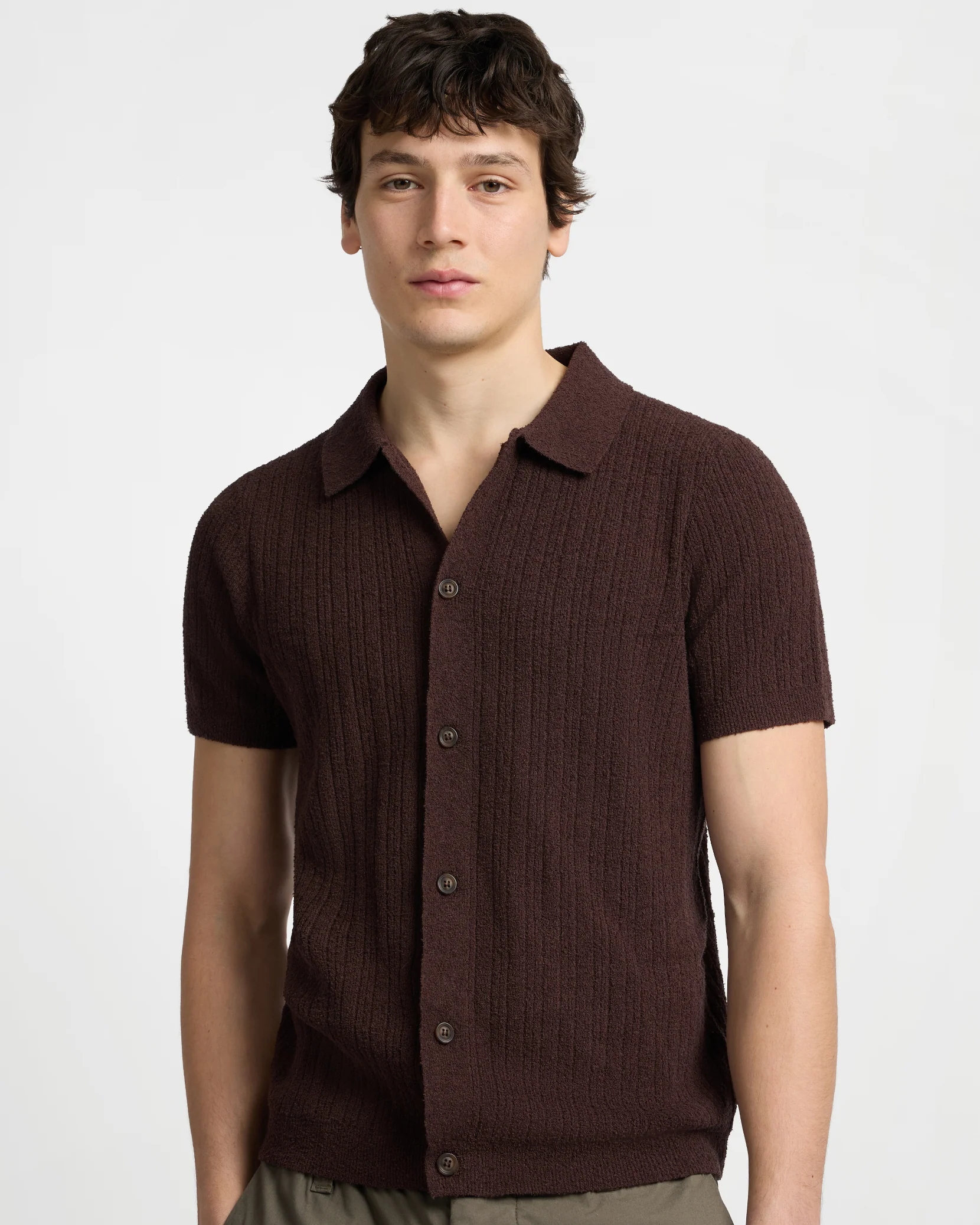 Boucle Rib Button Up Shirt - Image 3