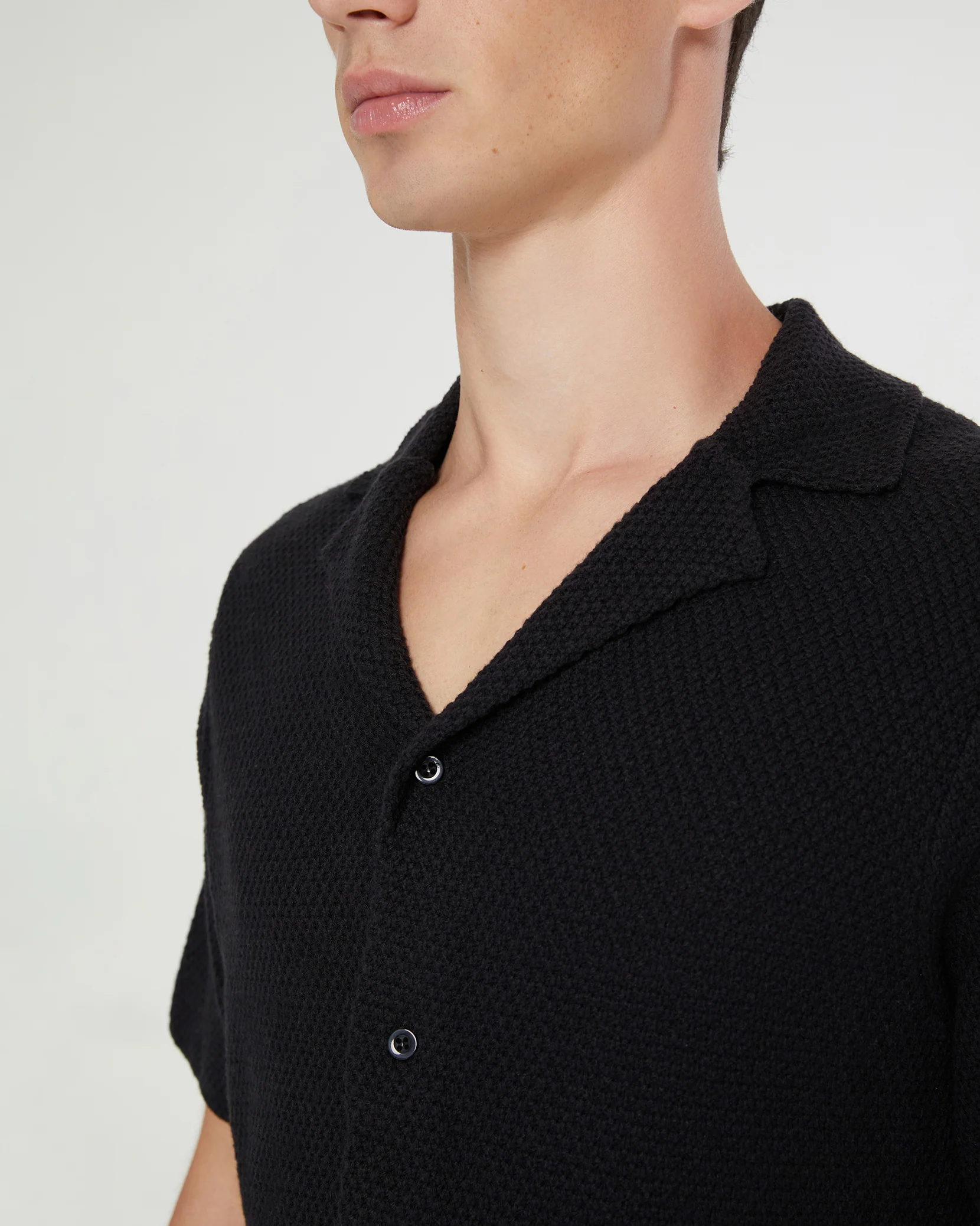 Cotton Textured Camp Shirt - Image 3