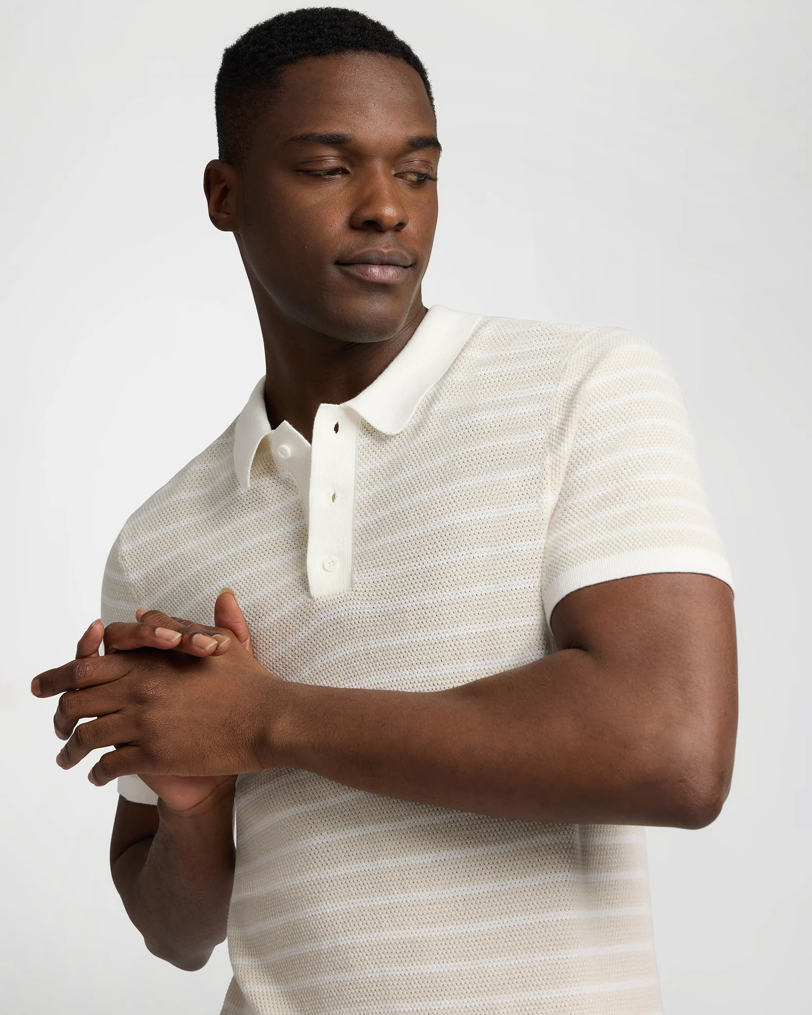 Cotton Textured Knit Polo - Image 4
