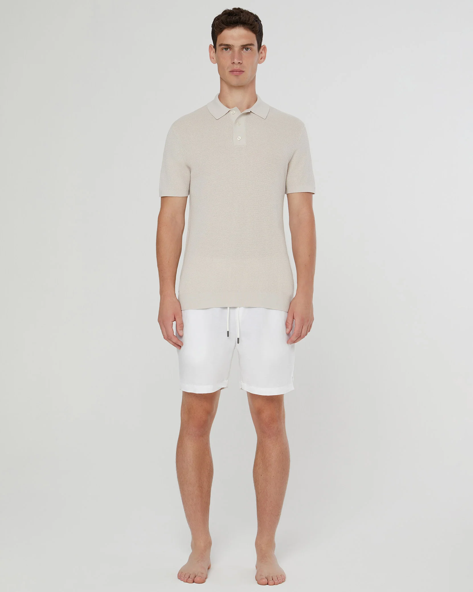 Cotton Textured Knit Polo - Image 4