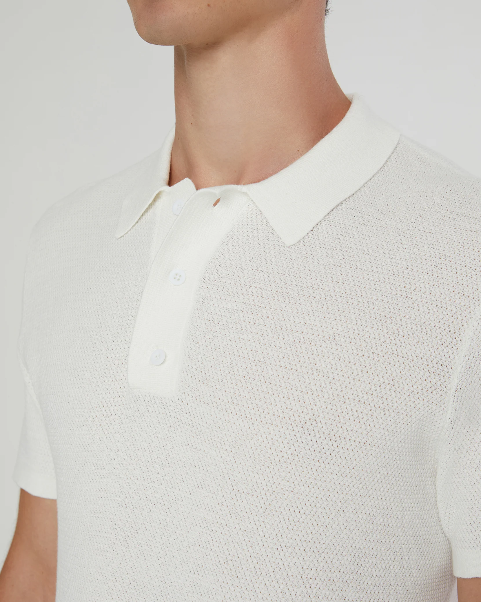 Cotton Textured Knit Polo - Image 3