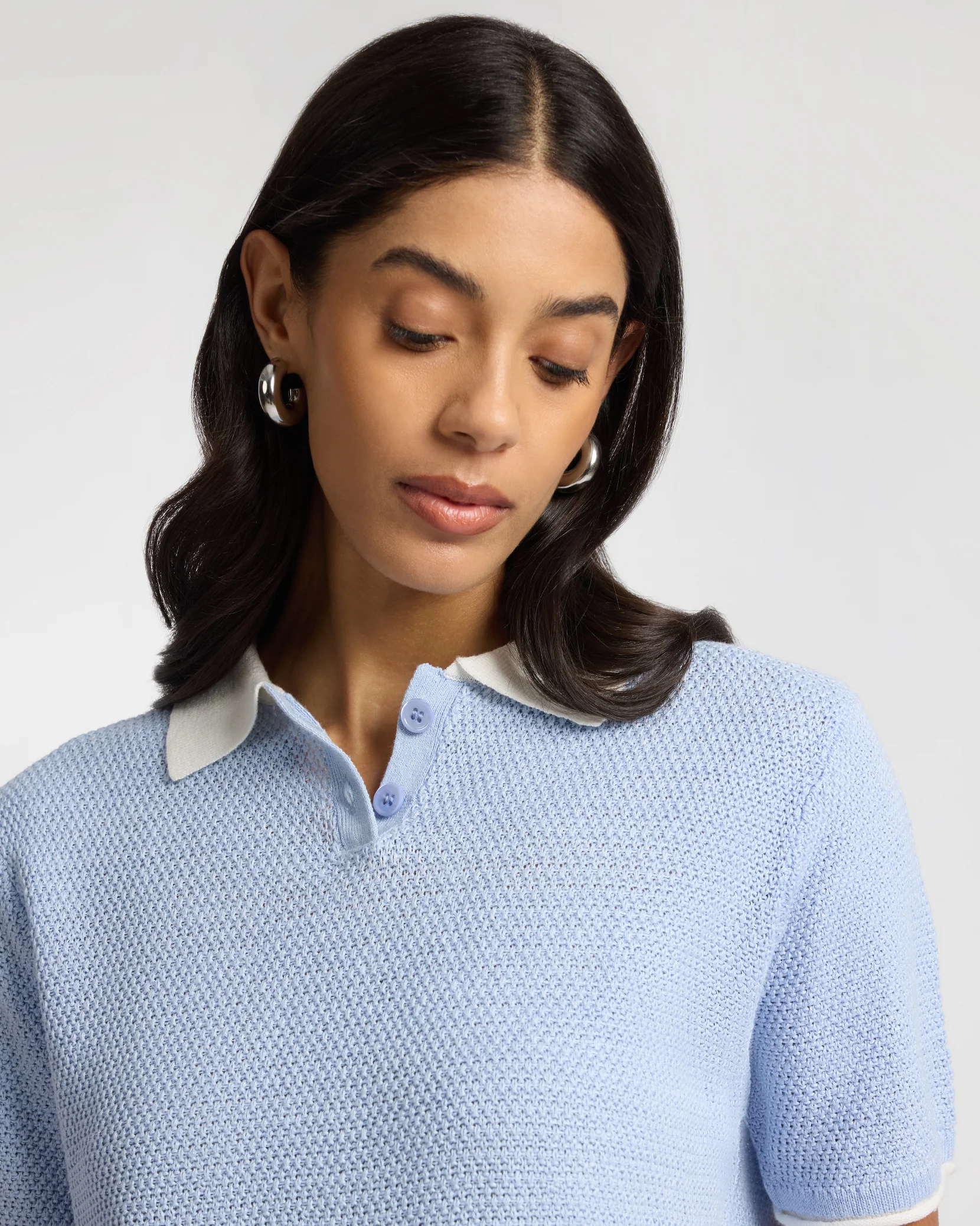 Cropped Knit Polo - Image 4