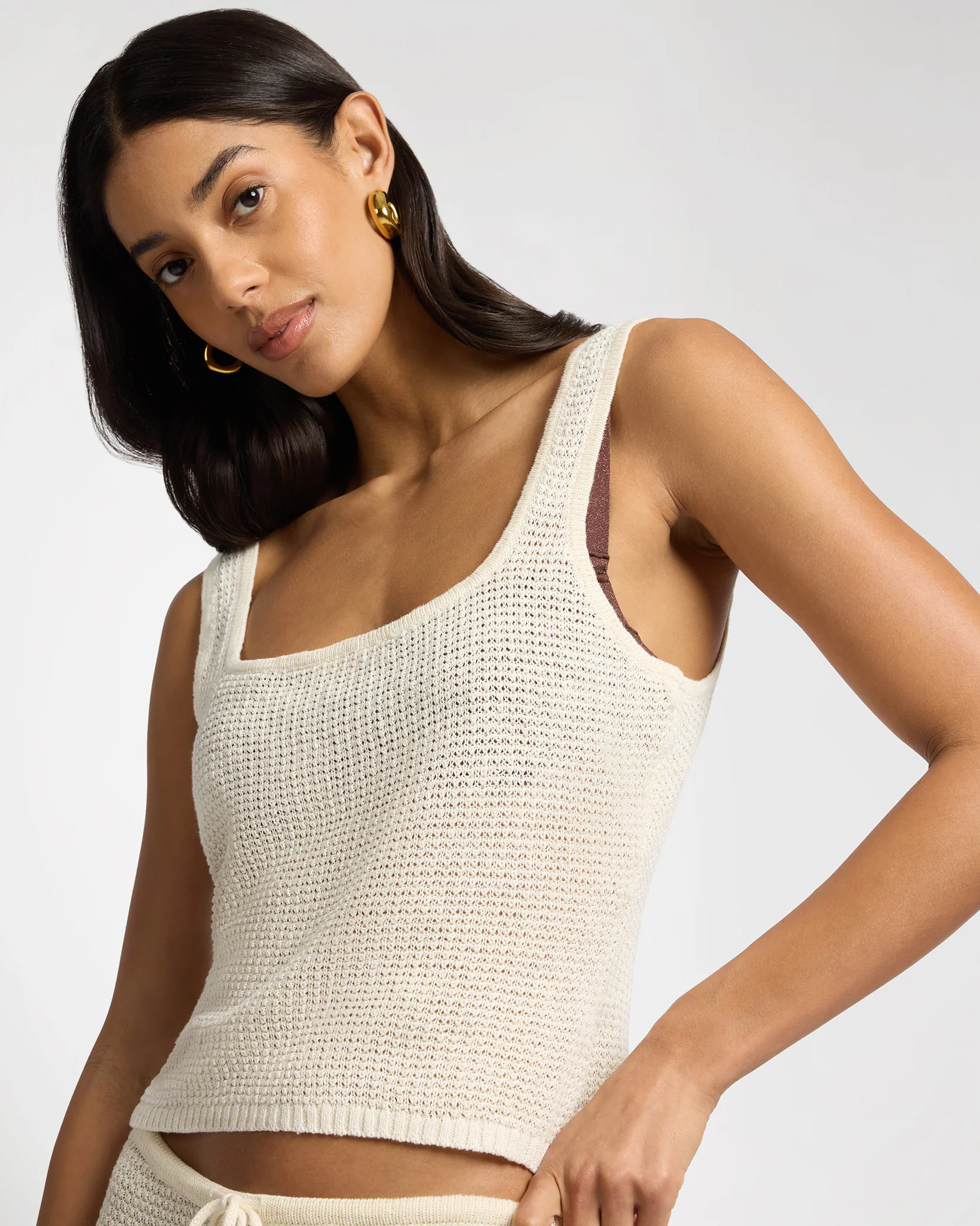 Knit Square Neck Tank Top - Image 4