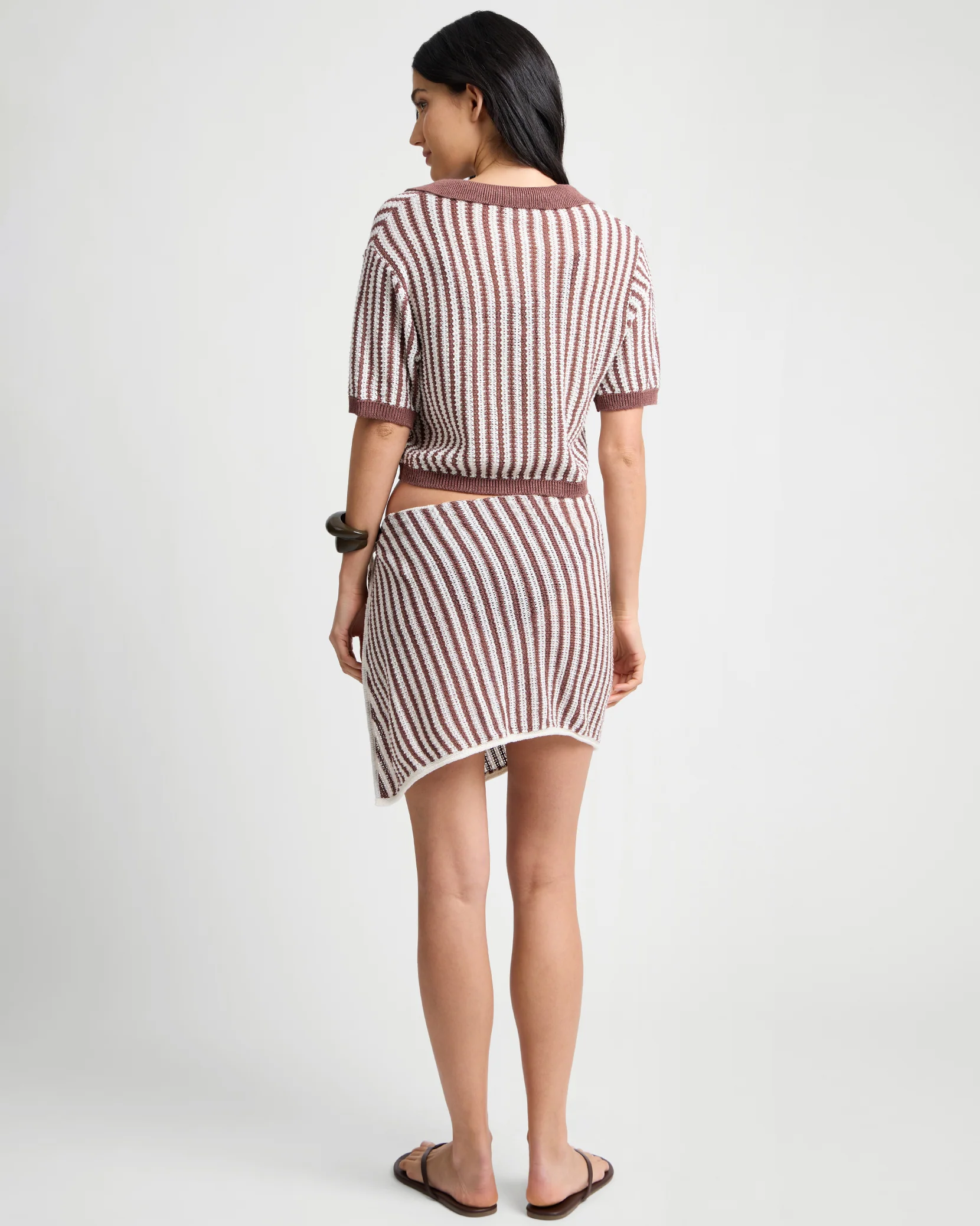 Linen Knit Cropped Polo - Image 5