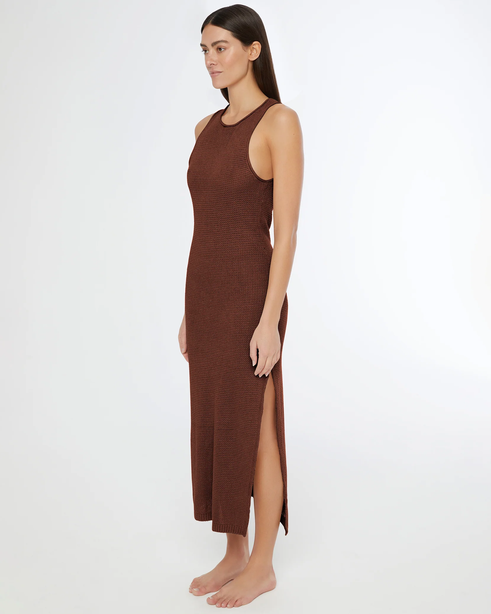 Linen Knit Scoop Back Maxi Dress - Image 3