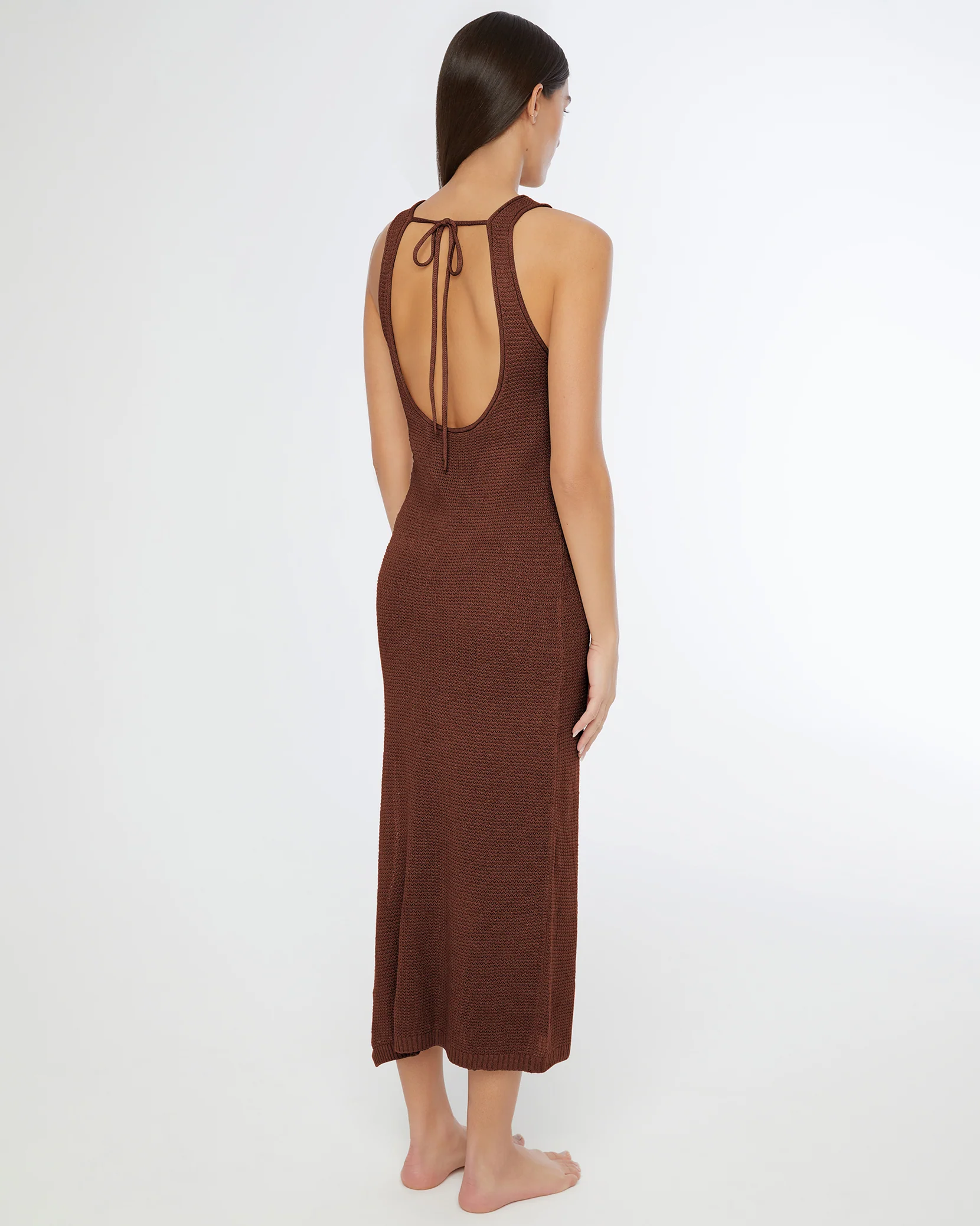 Linen Knit Scoop Back Maxi Dress - Image 5