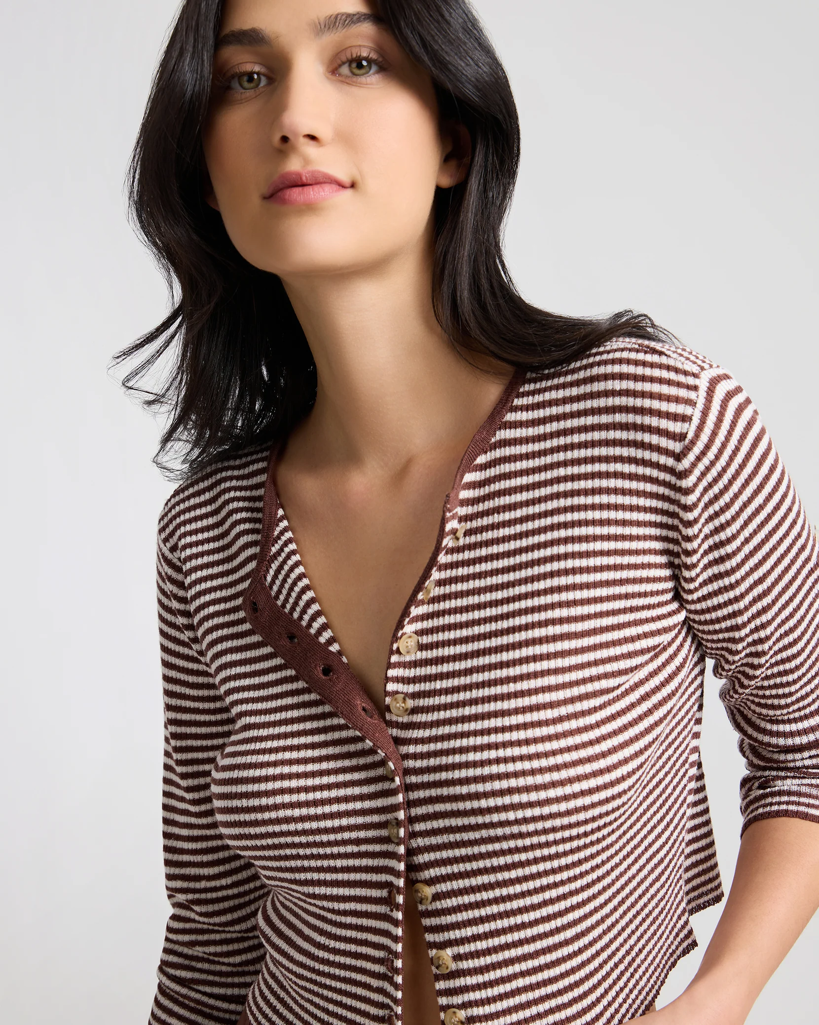 Linen Rib Cardigan - Image 5