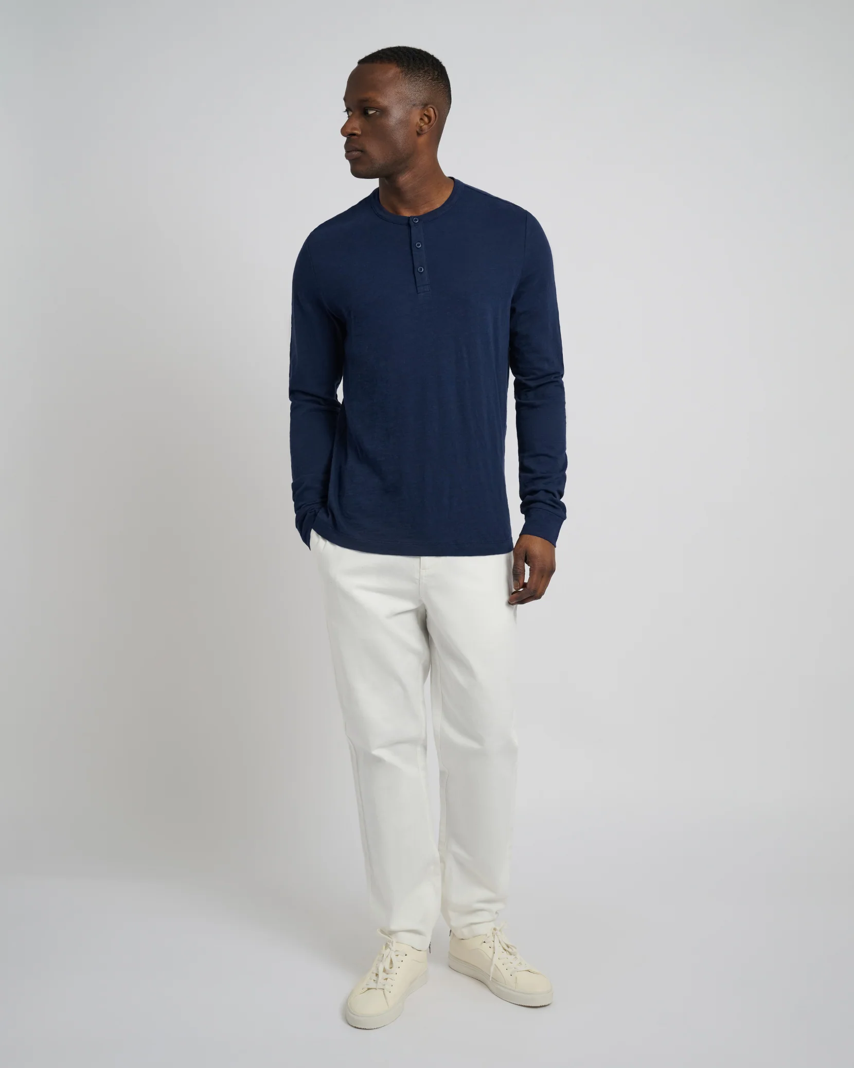 Long Sleeve Slub Henley - Image 4