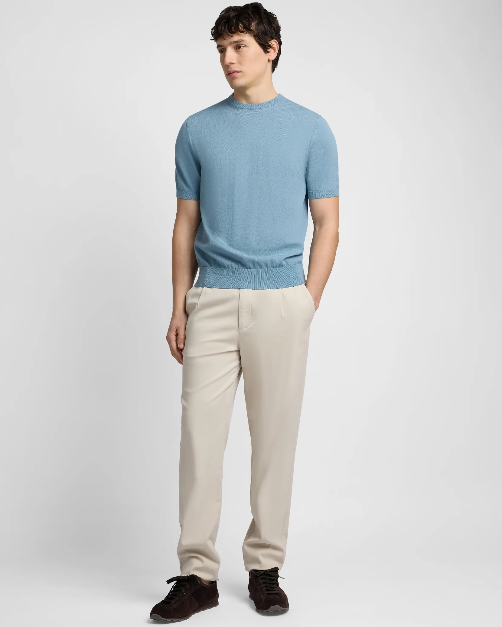 Mercerized Cotton Knit Tee - Image 3