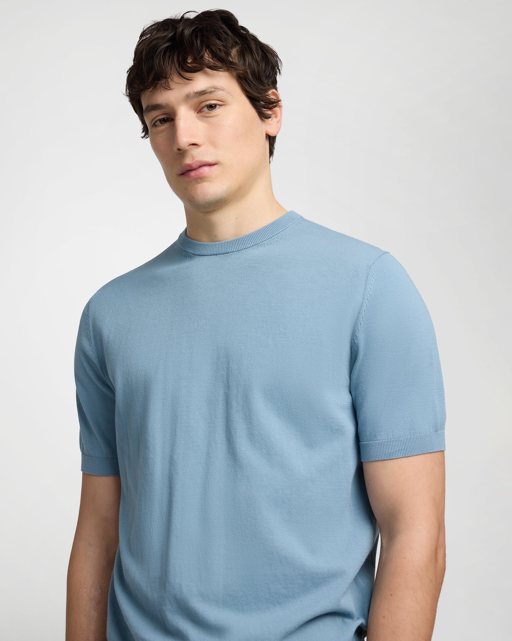 Mercerized Cotton Knit Tee - Image 4