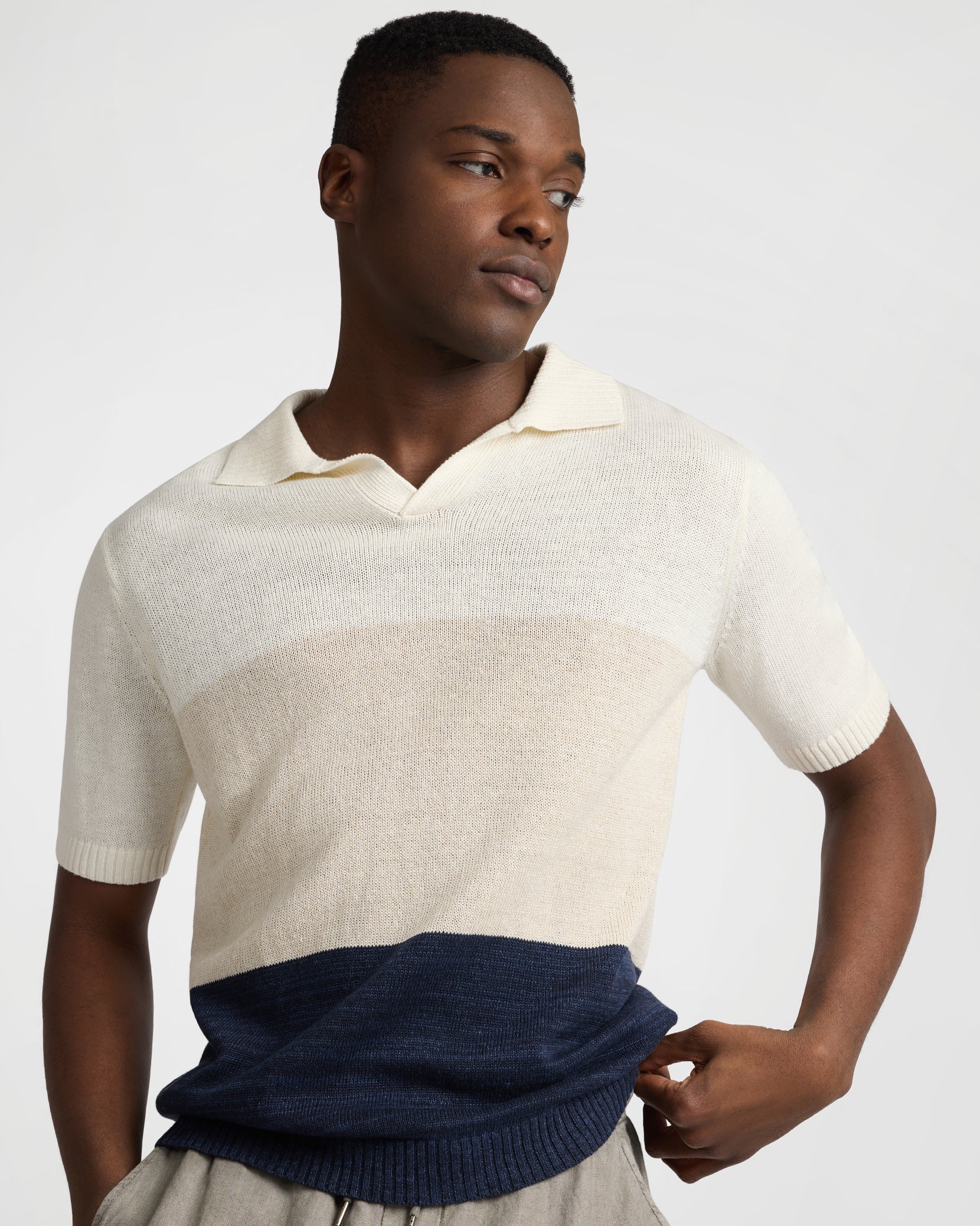 Silk Linen Short Sleeve Johnny Polo - Image 3